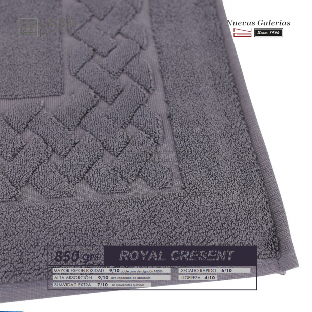 Alfombra de Baño Algodón 850 g / m² Gris Acero | Royal Cresent
