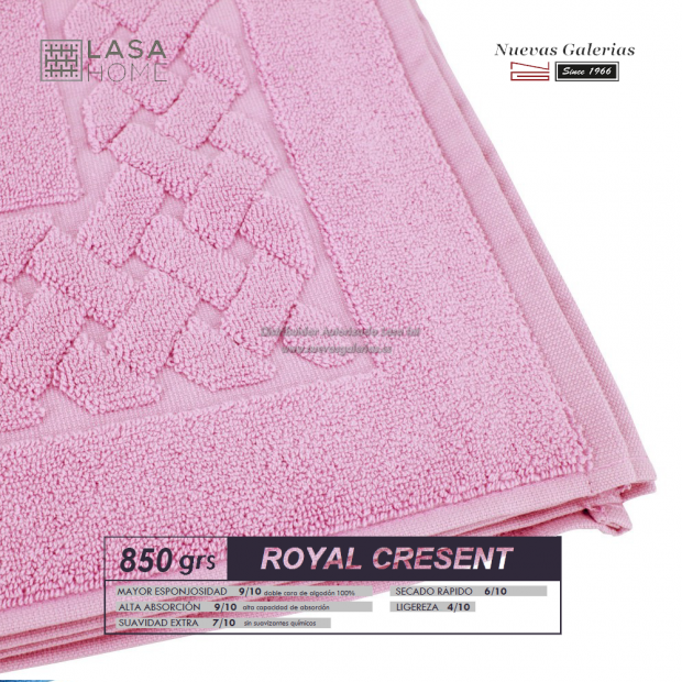 100% Baumwolle Badteppich 850 g / m² Rosa Lavendel | Royal Cresent